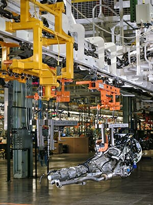 overhead delivery conveyor for automotive application