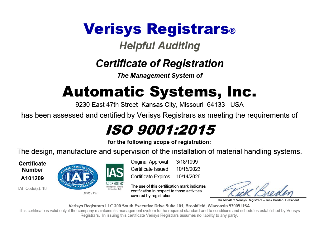 quality system certification